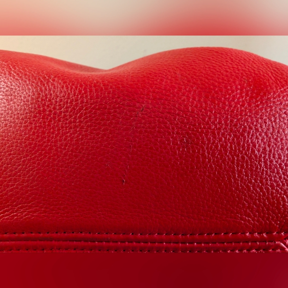 Michael Michael Kors Large Red Camden Pebbled Leather Shoulder Bag, EUC - Picture 14 of 14